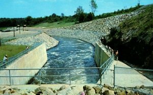 Vintage Post Card Spillway at Dillon Dam Zanesville, Ohio P18