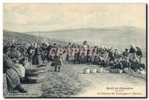 Old Postcard Folklore Wine Vintage Champagne Moet & Chandon The breakfast pic...