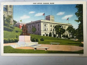 Vintage Postcard 1949 Post Office Bangor Maine 