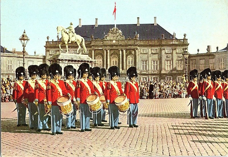 Copenhagen Lifeguard Drummers Amalienborg Vintage Postcard Continental View Card 