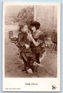 Actress Postcard RPPC Photo Viola Dana And Little Boy Ross Berlin c1910's