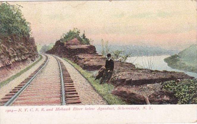 New York Schenectady New York Central Railroad & Mohawk River Below Aqueduct ...