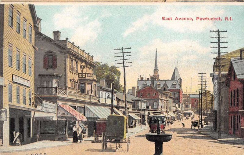 Pawtucket Rhode Island East Avenue Business District Vintage Postcard U1203