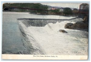 1911 New Dam River Lake Exterior Bellows Falls Vermont Vintage Antique Postcard