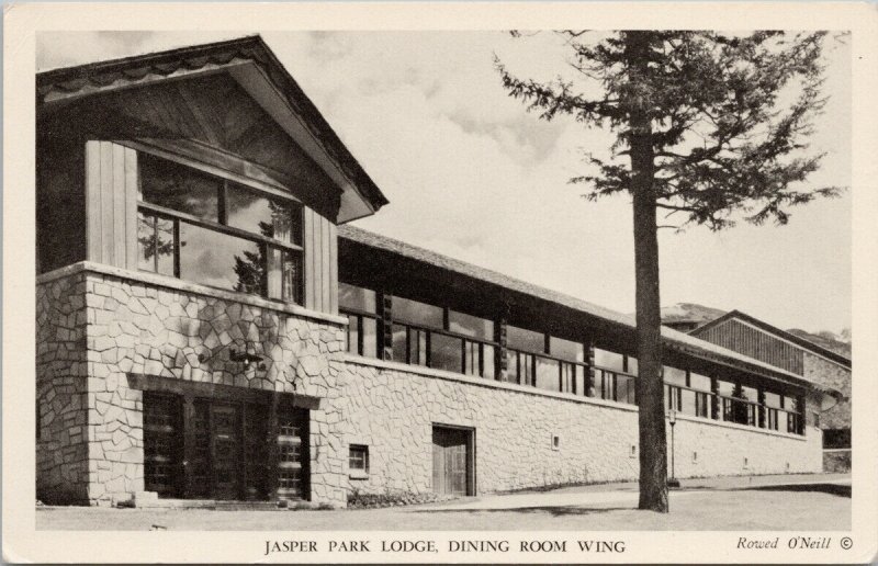 Jasper Park Lodge Jasper AB Dining Room Wing Harry Rowed O'Neill Postcard G5