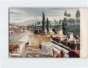 Postcard Strada delle tombe Pompei Italy