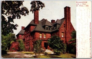 1906 Residence Of Jas. J. Hill Saint Paul Minnesota MN House Posted Postcard