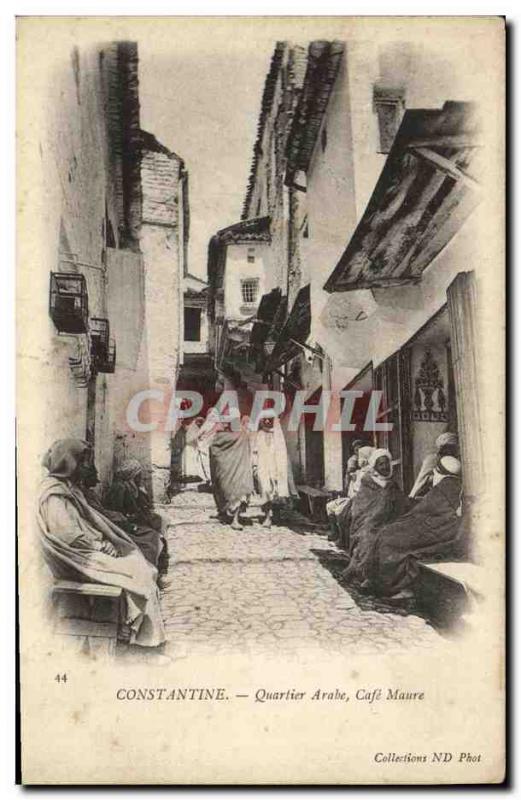 VINTAGE POSTCARD Algerie Constantine Quartier Arab Coffee Moor 