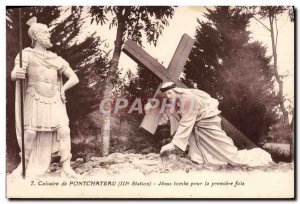 Old Postcard Calvary of Pontchateau Jesus falls the first time