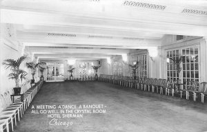 Postcard RPPC Photo  1949 Illinois Chicago Hotel Sherman Ballroom 22-12089