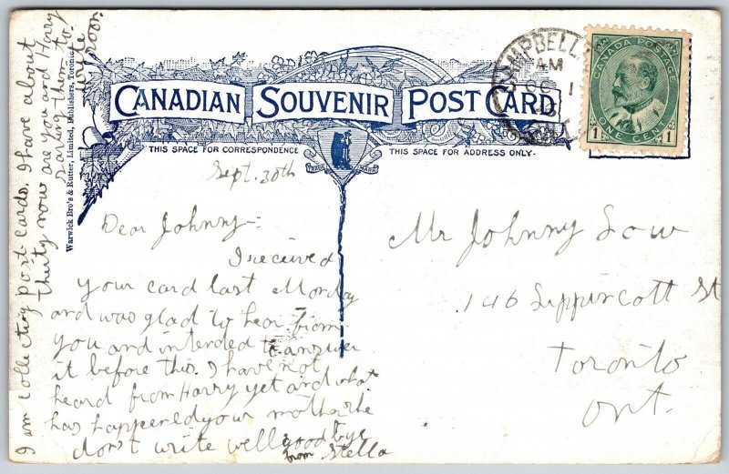 Postcard Kawartha Lakes Ontario 1906 Among The Islands Scenic View River Warwick