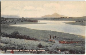 Lough Lannagh & Croagh Patrick, Castlebar, County Mayo, Ireland 1910s Postcard