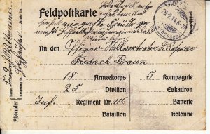 GERMANY WWI FELDPOSCARDTKARTE CHISTMAS CARD