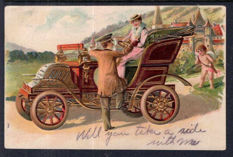 Man and Woman in Car,Cupid Romance