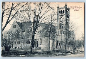 Rockford Illinois Postcard 2nd Congregational Church Building Exterior View 1910