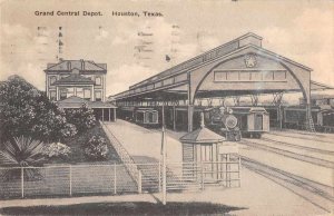 Grand Centrail Train Station Houston Texas Vintage Postcard RR404