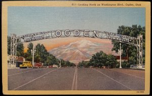 Vintage Postcard 1943 Washington Blvd. looking North, Ogden, Utah (UT)