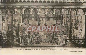 Postcard Old Lyon Basilica of Fourviere N D Jeanne d'Arc Panel