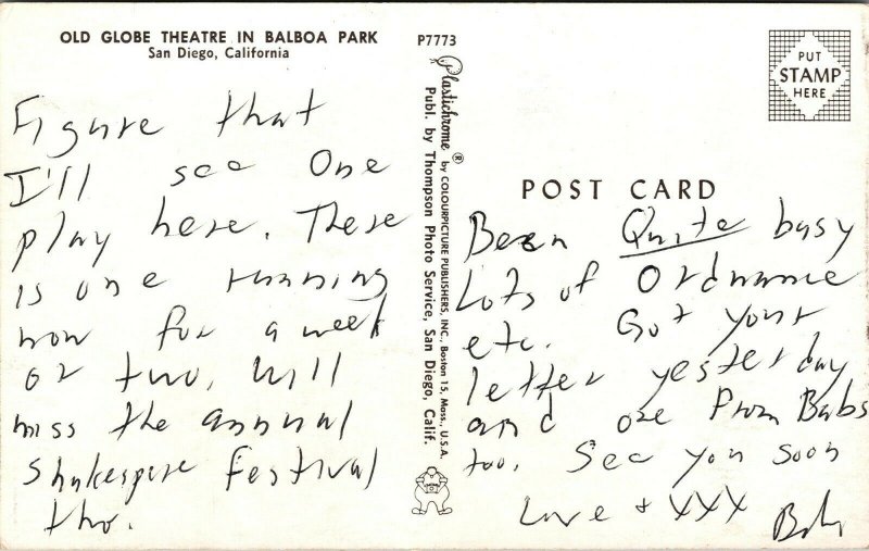 Vintage Old Globe Theatre In Balboa Park San Diego California CA vintage-old-globe-theatre-in-balboa-park-san-diego-california-ca