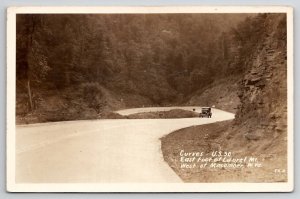 WV West of Macomber W Va Curves US 50 East Foot of Laurel Mtn Postcard K22