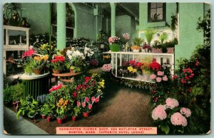 Kensington Flower Shop Interior Boston Massachusetts MA UNP DB Postcard G2