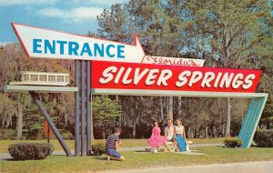 FLORIDA'S SILVER SPRINGS Roadside Entrance Sign Photographer ca 1960s Vintage