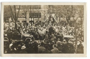 RPPC Postcard Parade American Flags Fond Du Lac WI Wisconsin