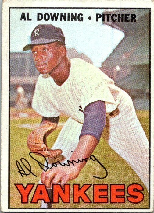 1967 Topps Baseball Card Al Downing New York Yankees sk2090