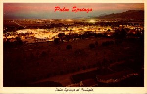 California Palm Springs Panoramic View At Twilight