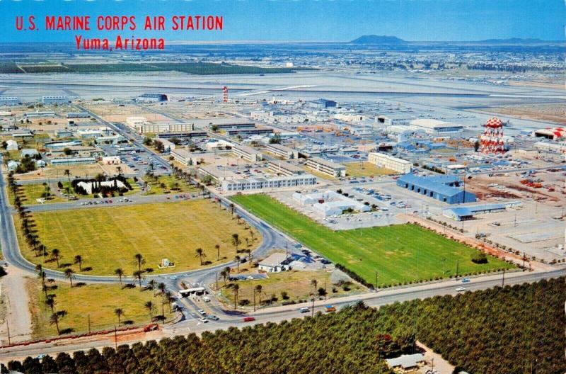 YUMA ARIZONA~U.S MARINE CORPS AIR STATION-AERIAL VIEW POSTCARD 