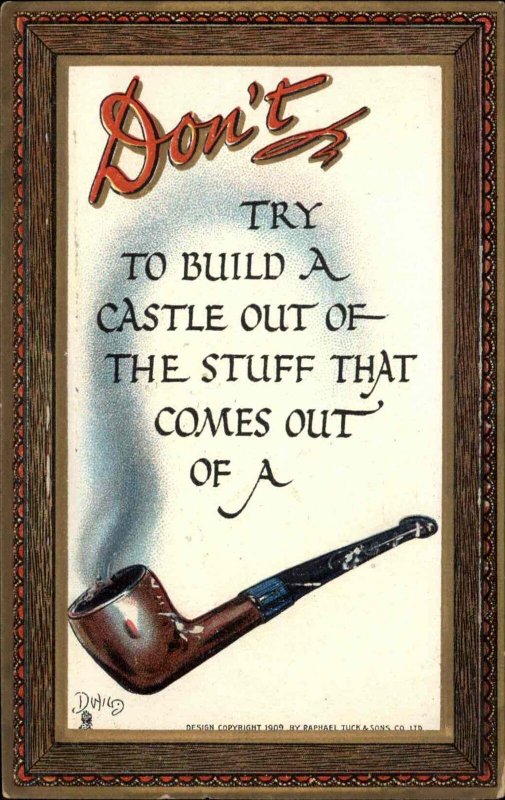 Tuck Dwig Don't Rebus Puzzle Tobacco Pipe c1910 Vintage Postcard