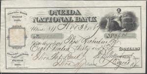 Oneida National Bank Check, Bank - Ilion Checks & Promiss...