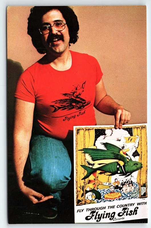 1980s FLYING FISH RECORDS T-SHIRT / POSTER ORDER ADVERTISING POSTCARD P2094