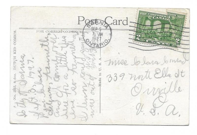 Sarnia, Ontario, Canada to Orrville, Ohio 1927, Dutch Kid Comics 'Vot vould I..'