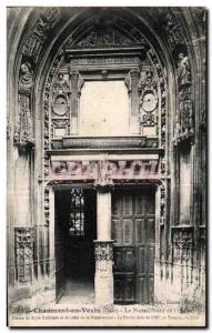 Old Postcard Chaumont in Vexin L church portal