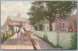 NANTUCKET MA TURN OF THE STREET ANTIQUE POSTCARD