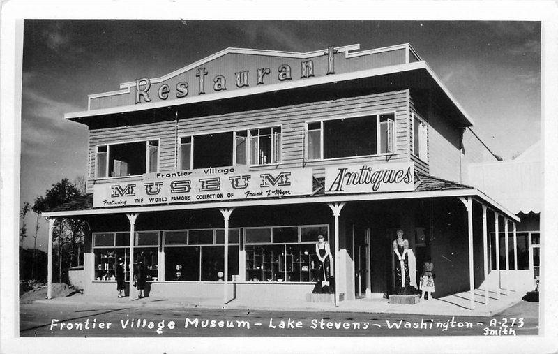 Lake Stevens Washington Frontier Village Museum 1950s RPPC Photo Postcard 12788