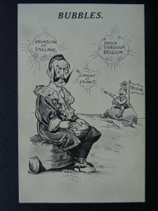 WW1 War Cartoons Series BUBBLES INVASION OF ENGLAND c1914 Postcard Bamforth 5005