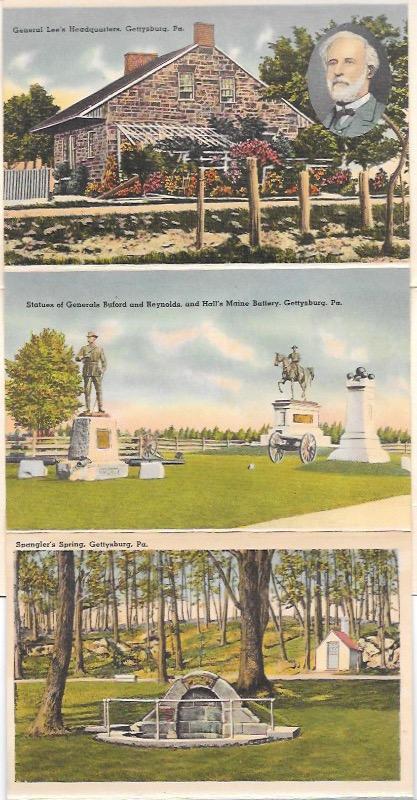 Greetings from Gettysburg Souvenir Folder. 1952 Stamp # 842 coil