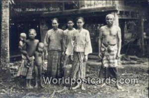 Real Photo Malay Family Group Malaya, Malaysia Unused 