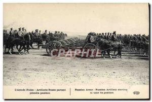 Old Postcard Militaria L & # Russian 39artillerie starting position take Russ...