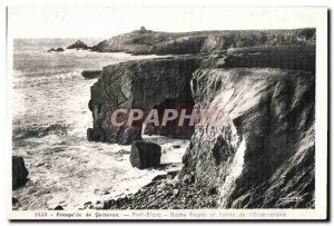 Old Postcard Presqu island of Quiberon harbor White Rock Persea and tip of th...