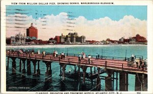 Million Dollar Pier Dennis Marlborough Blenheim Atlantic City NJ Postcard Hotel 