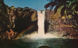 Vintage Postcard Rainbow Falls Tropical Beauty Spot Rainbow Birthplace Hilo HI