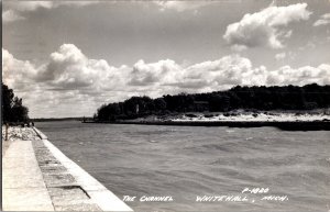 RPPC The Channel at White Lake, Whitehall MI c1953 Vintage Postcard K79