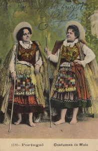 Portugal Costumes De Maia Antique Fashion Postcard