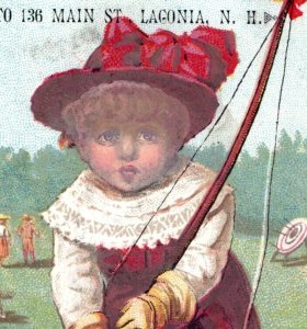 1870s-80s Clark's ONT Spool Cotton Archery Child With Bow F118