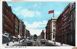 Canada New Brunswick St. John King Street Vintage Postcard C271