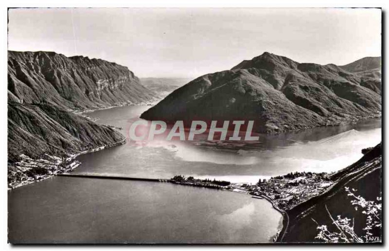 Old Postcard Lago di Lugano Pontré di Melide