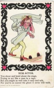 VINEGAR VALENTINE  BUM ACTOR 1907 Rose Co. postcard